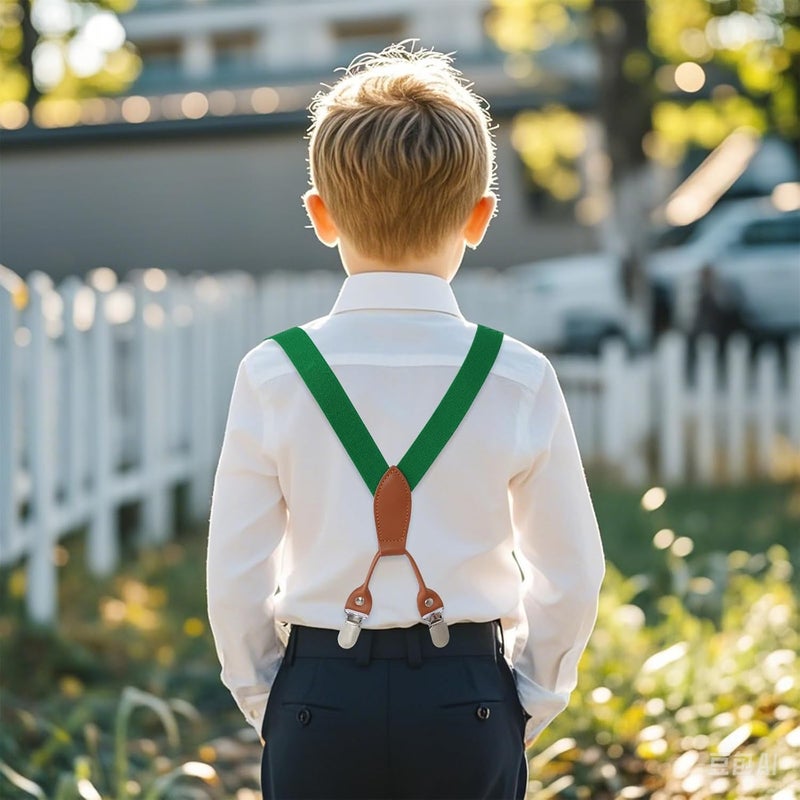 Topbuti Kids Boys Suspenders Bowtie Sets Adjustable Suspenders and Pre-tied Bow Tie with 4 Strong Metal Clips for Boys Girls - Image 4